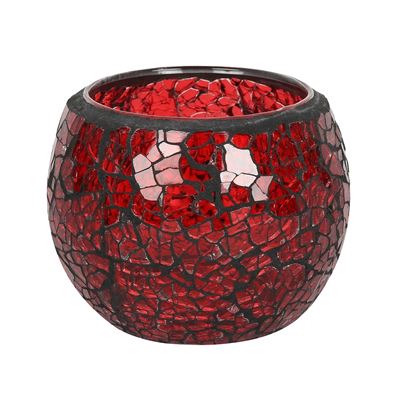 Red Mosaic Candle Holder Small